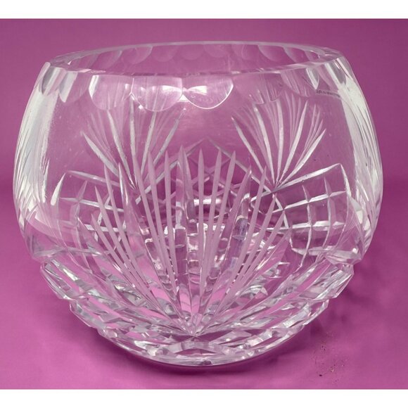 Vintage Polish Hand Cut Crystal Bowl Handmade in Poland 4.5" Tall Cut Glass - Picture 3 of 6